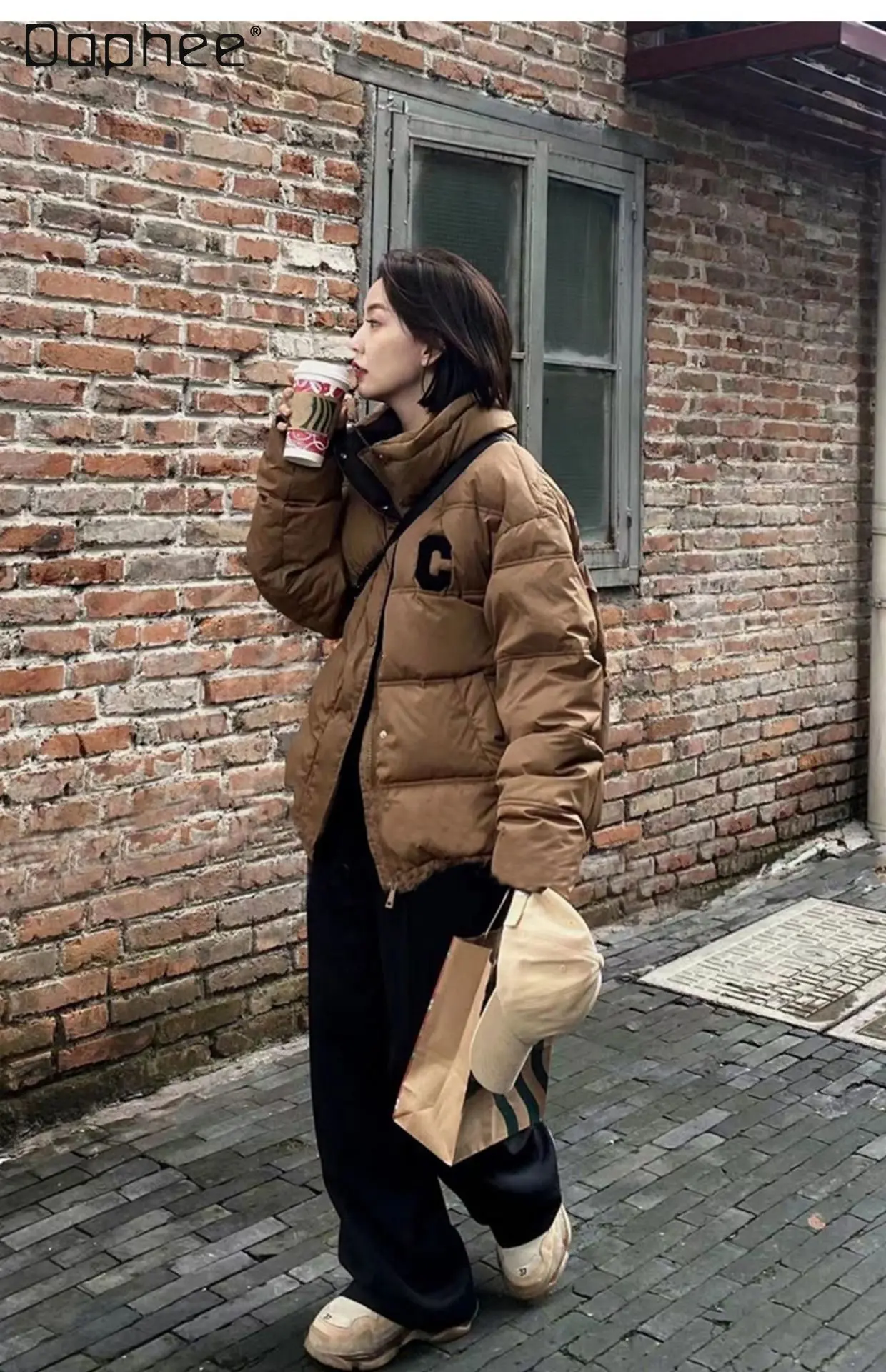 Casual Down Jacket for Women Short Autumn and Winter New White Duck Down Loose Cotton Padded Jacket for Ladies New Fashion
