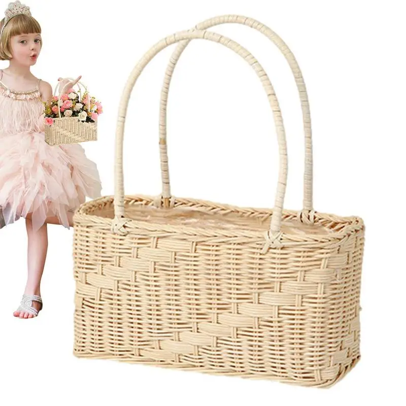 

Handmade Woven Planter Basket Creative Storage Basket Artificial Plant Decoration Rattan Flower Planters Flower Pot Organizer