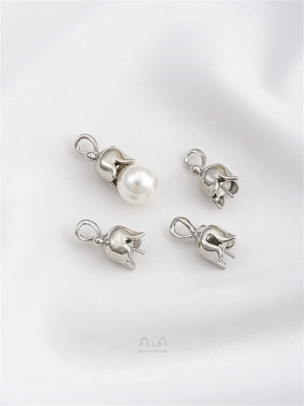 14 К Золотой колокольчик Орхидея Подвеска из бисера с полуотверстием в виде