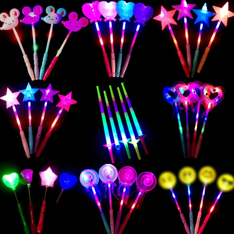 

1pc Light Stick Fluorescent Party Decor Fairy Magic Wand Happy Luminous Girl Birthday Party Supplies Let's Glow Kids Favor Gift