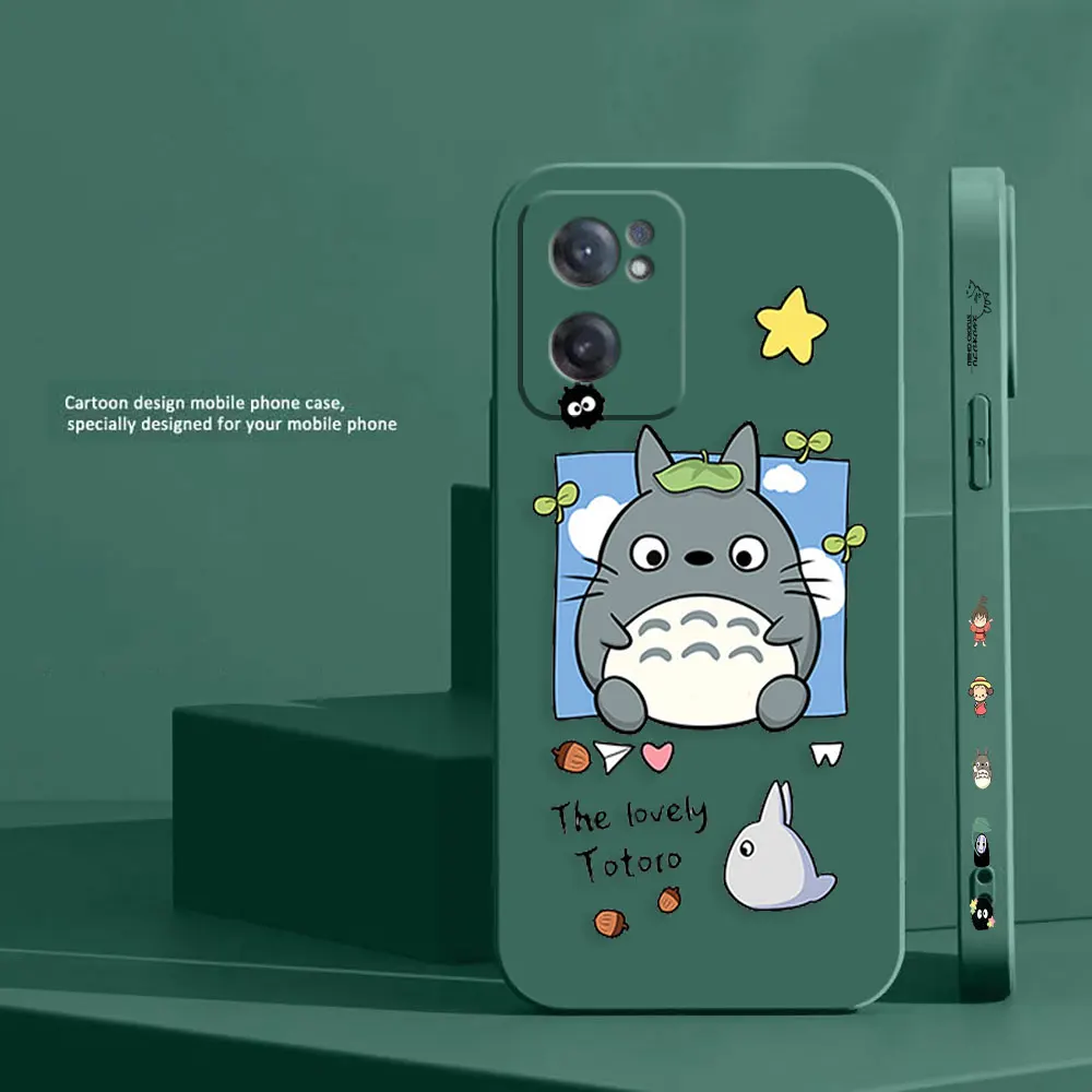 Spirited Away Totoro Phone Case For Oneplus 11 10 9 9R 9RT 8 8T 7 7T ACE 2 2V NORD CE 2 Lite Pro Colour Liquid Case Funda Shell