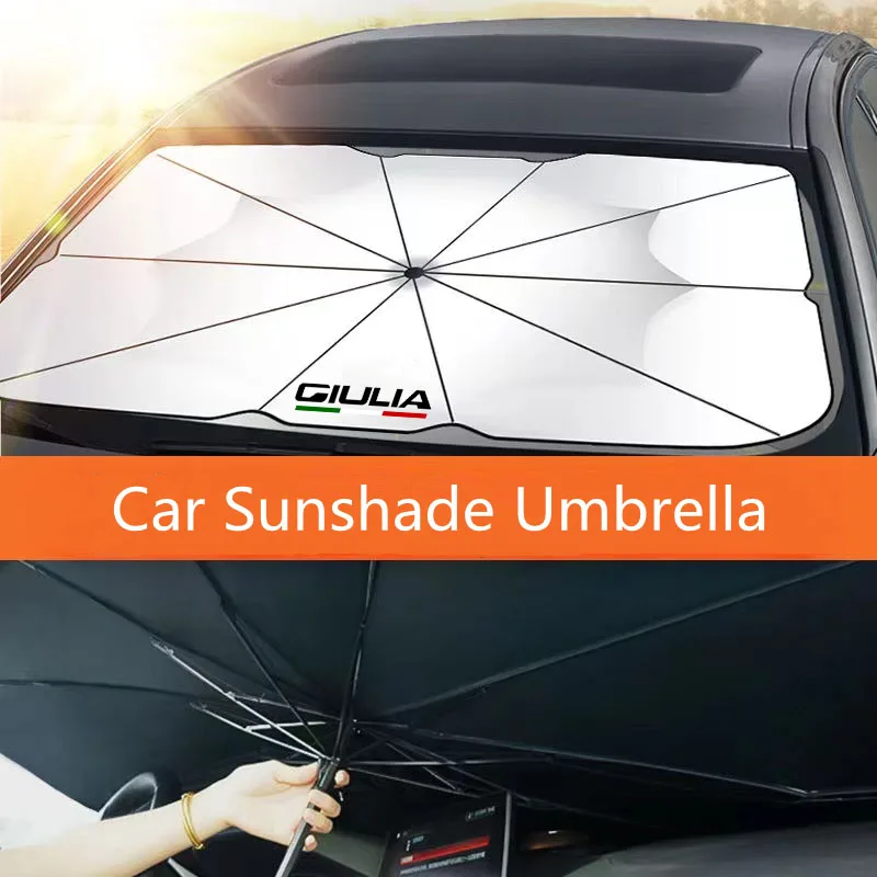 

Car Sun Shade Protector Parasol Summer Sun Car Interior Windshield Protection Umbrella For Alfa Romeo Giulia Car Accessories