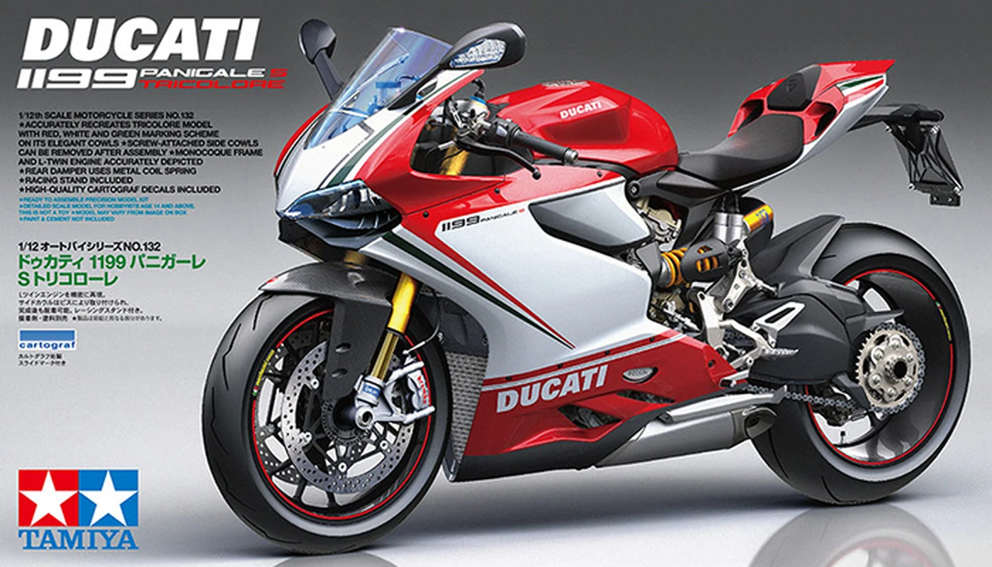 

TAMIYA 1:12 Ducati 1199 Panigale S 14132 Assembled Motorcycle Limited Edition Static Assembly Model Kit Toys Gift