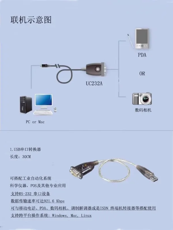 ATEN Hongzheng UC-232A Последовательный порт USB-RS-232 Линия отладки USB на 9-контактный COM
