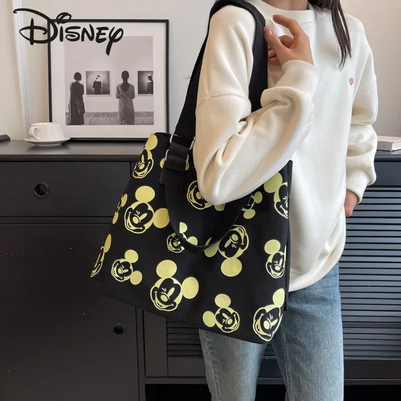 Disney Mickey New Women's Shoulder Bag Fashion High Quality Girls' Handbag Classic Large Capacity Casual Versatile Shopping Bag