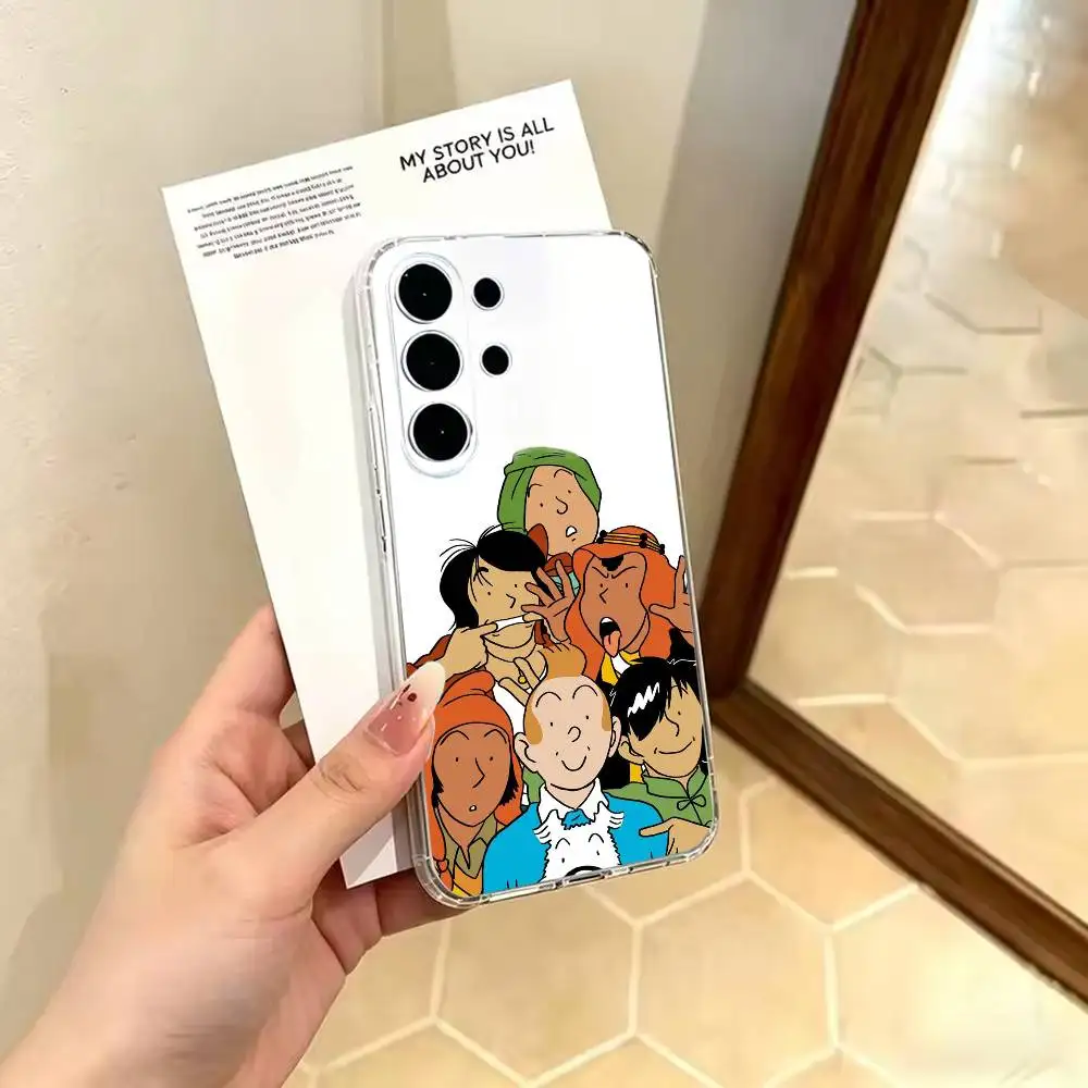 Фото Прозрачный противоударный защитный чехол Classic-eexplorer Tintin-in из ТПУ для Samsung S 25,24,23,22,30,21,10,9,Ultra,Plus,Li №3