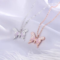 hundred flowers blooming butterflies arranged from heaven enamel butterfly 925 sterling silver necklace