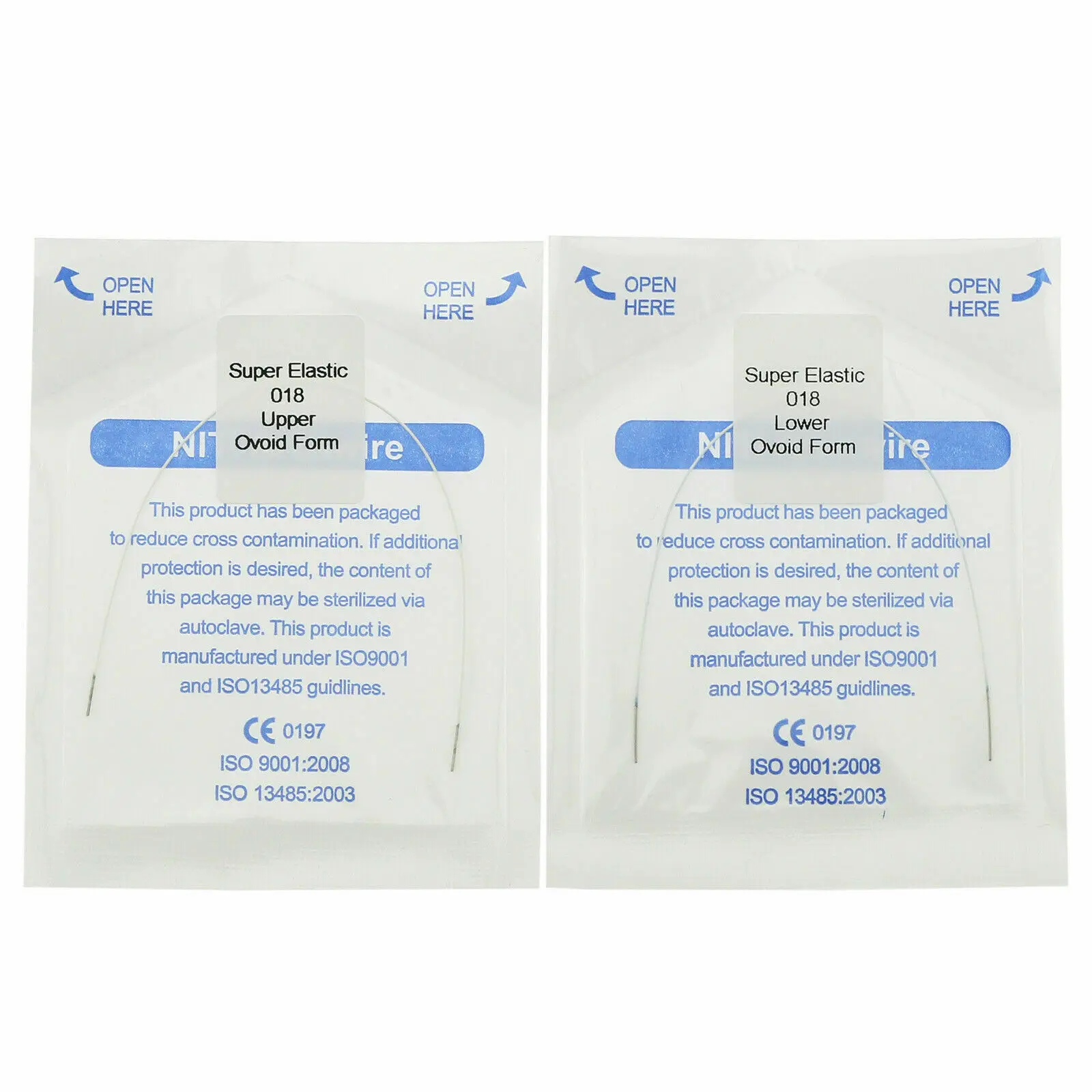 

10~100pack 018 Dental Orthodontic Niti White Color Arch Wire Ceramic Brackets Archwires UL