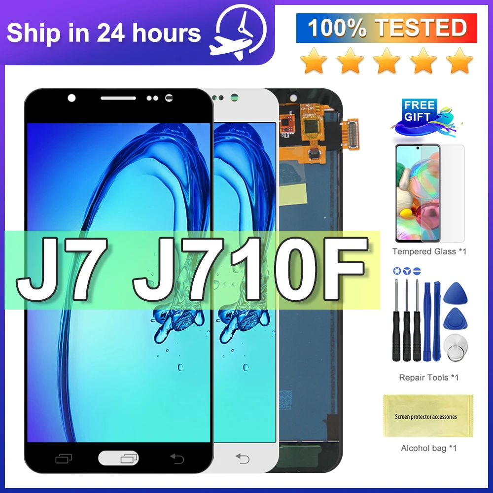 ЖК-дисплей 5,5 'Super AMOLED J7 для Samsung Galaxy J7 2016 J710 J710H J710FN J710F J710M /DS, дисплей с сенсорным экраном и дигитайзером ЖК-дисплей 5,5 'Super AMOLED J7 для Samsung Galaxy J7 2016 J710 J710H J710FN J710F J710M /DS, дисплей с сенсорным экраном и дигитайзером