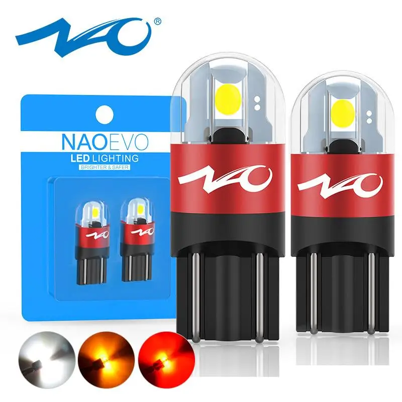 

NAO T10 LED W5W LED Bulb 3030 SMD 168 194 5W5 Car Accessories Clearance Lights Reading Lamp Auto 12V 6000K White Amber Red Motor