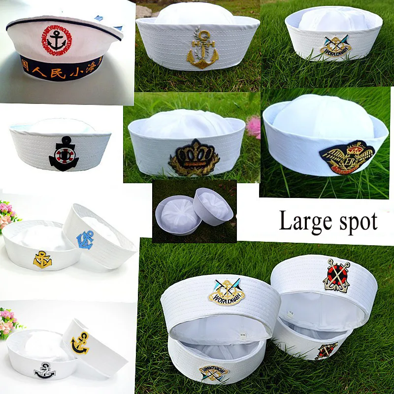 Navy Hat Cap Military Hats Stage Performing Double Flags and Arrows White Sailor for Adult Kids Doughboy | Аксессуары для одежды