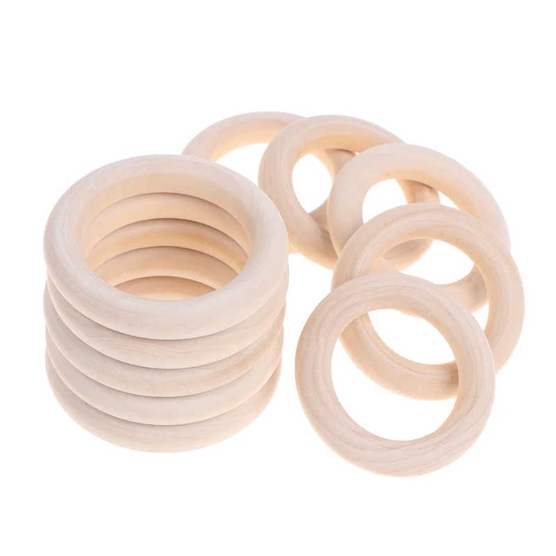 

5pcs 55mm/65mm Baby Wooden Teeth Ring DIY Craft For Jewelry Making Toy Accessory