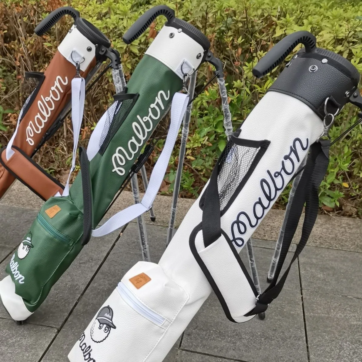 

Сумка-кронштейн Malbon для Golf Sunday, легкая портативная, из ПУ кожи, модная водонепроницаемая сумка для мячей для мужчин и женщин, Клубная сумка