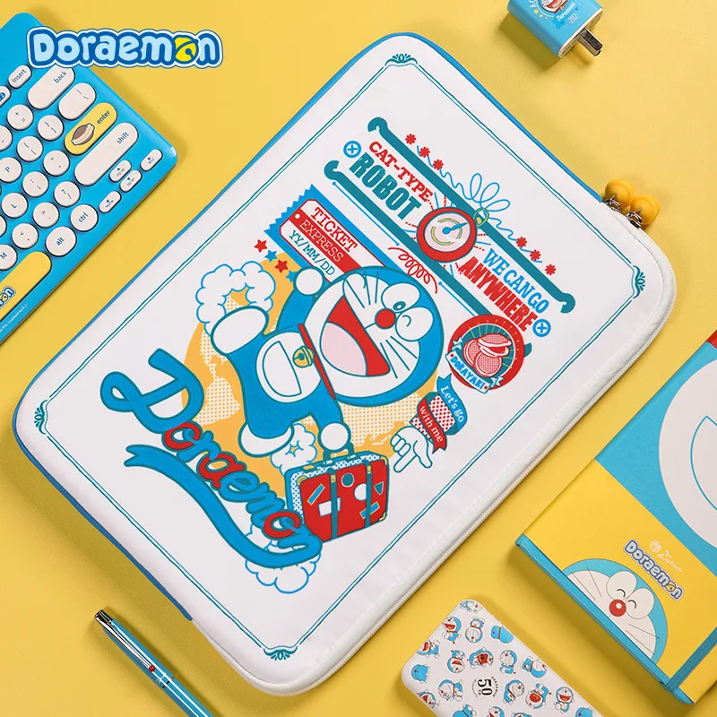 

Doraemon Portable Wireless Notebook White Notebook Liner Bag Cartoon Printing Student Male and Female Computer Bag