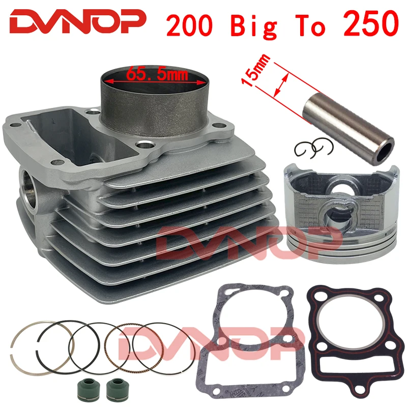 

Комплект цилиндров для мотоцикла с большим отверстием 65,5 мм для CG196 CG200 ZJ200 CG ZJ 200 Big to 250