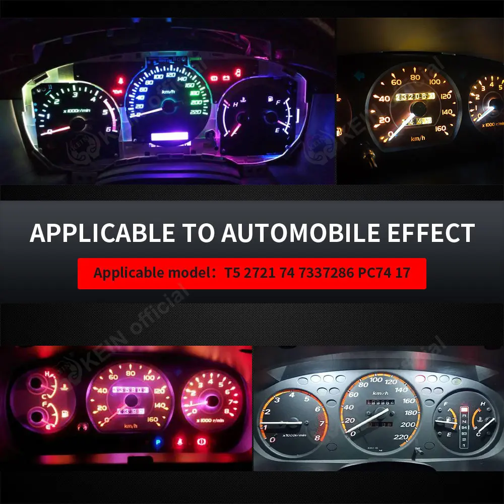 KEIN 8 шт. T5 Светодиодная Лампочка W3W без полярности приборной панели автомобиля