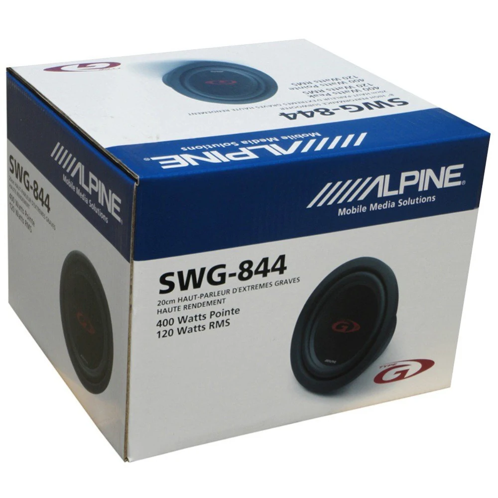 Автомобильный сабвуфер ALPINE SWG-844 8" 20 см черный |