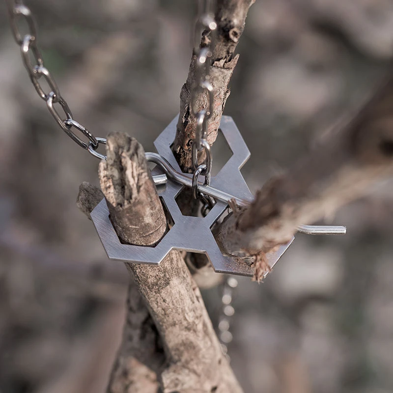 

Уличный портативный треугольный подвесной кронштейн для кастрюль, вешалка для барбекю, многофункциональный крючок-кольцо для пикника, инс...