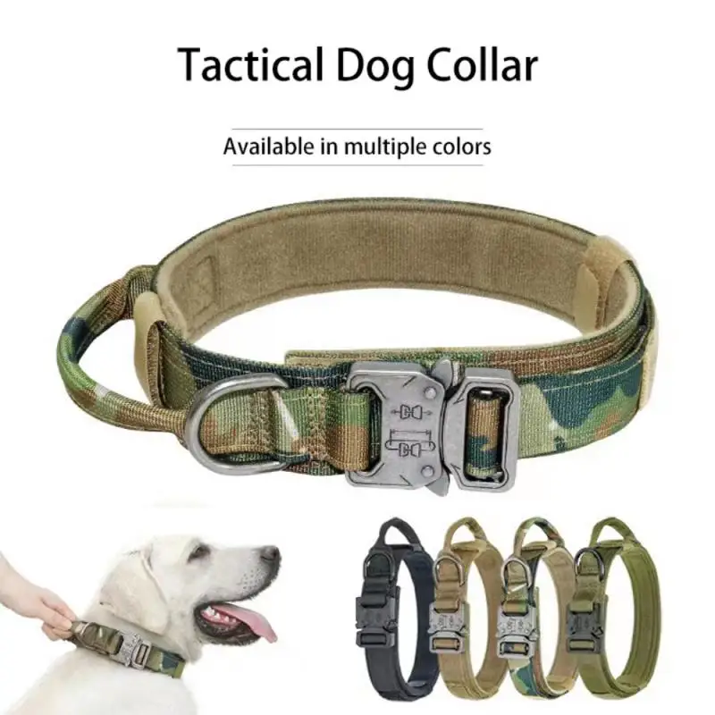 

Тактический ошейник для собак, военный Регулируемый двухсторонний нейлоновый немецкий ошейник для средних и больших прогулок, аксессуары для дрессировки собак
