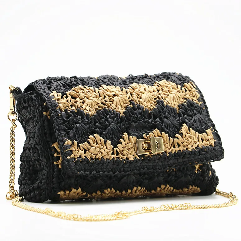 

European and American Fashion Popular New One-Shoulder Crossbody Straw Bag Hand Crochet Woven Bag One-Shoulder