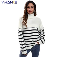 stripe knitted casual sweater for women 2022 autumn winter long sleeve top oversize loose pullover fashion y2k streetwear