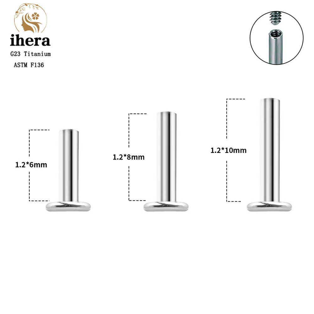 Серьги-гвоздики G23 из титана и циркона ASTM F136 16G серьги-гвоздики для пирсинга губ