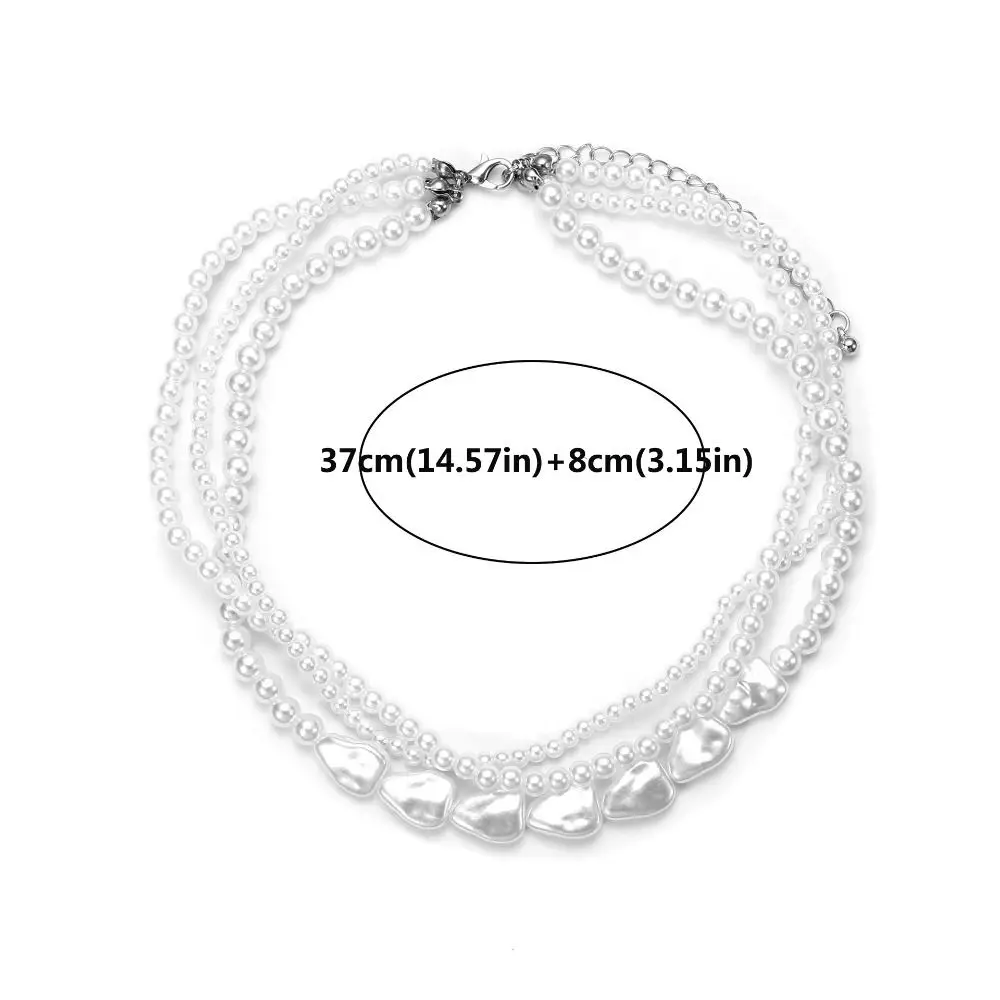 Многослойное ожерелье с искусственным жемчугом