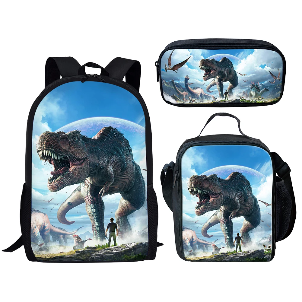 Модная Индивидуальная сумка с изображением динозавра T-Rex, рюкзак для девочек, школьный рюкзак для учеников и детей, ранец, Детская сумка для ...