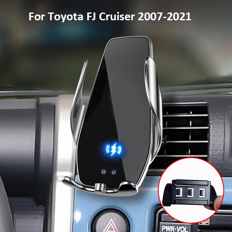 

Car Cell Phone Holder In Car Dashboard Air Vent mounted Stand For Toyota FJ Cruiser 2007-2022 Wireless Charging Phone Holder