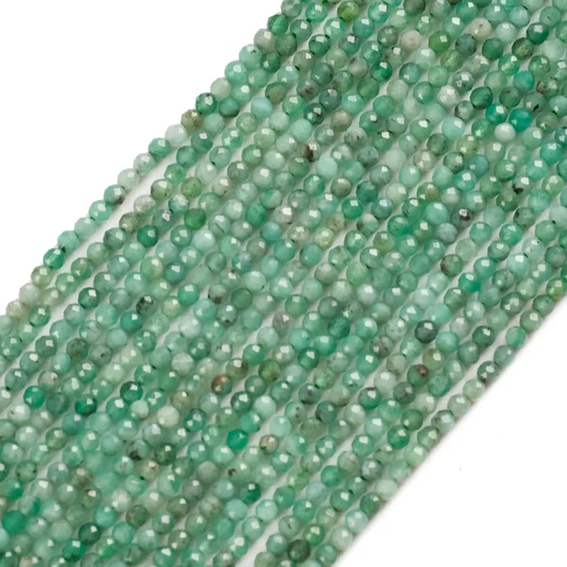 

Natural Stone Beads 2 3 4mm Faceted Emerald Gemstone Bead Loose Spacer Beads For Jewelry Making DIY Bracelet 15'' Inch
