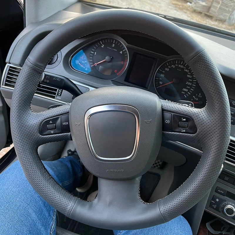 

Подходит для Audi S5 2006 -2012 кожаный чехол рулевого колеса ручной работы