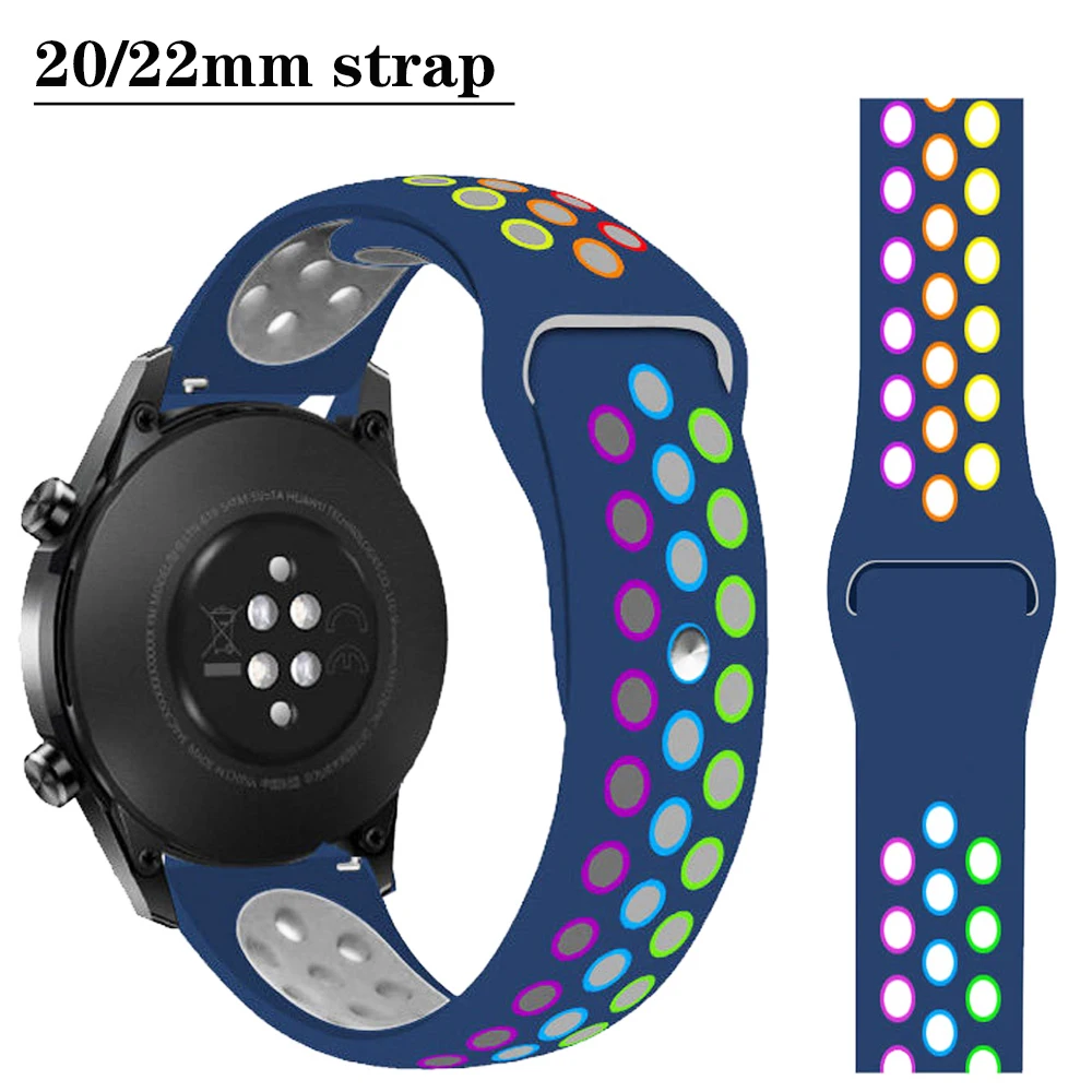 

Silicone 20mm Strap For Samsung Galaxy watch 3 41mm/42mm/Active 2/Gear Sport Watchband bracelet For Huawei Watch GT2 42mm band