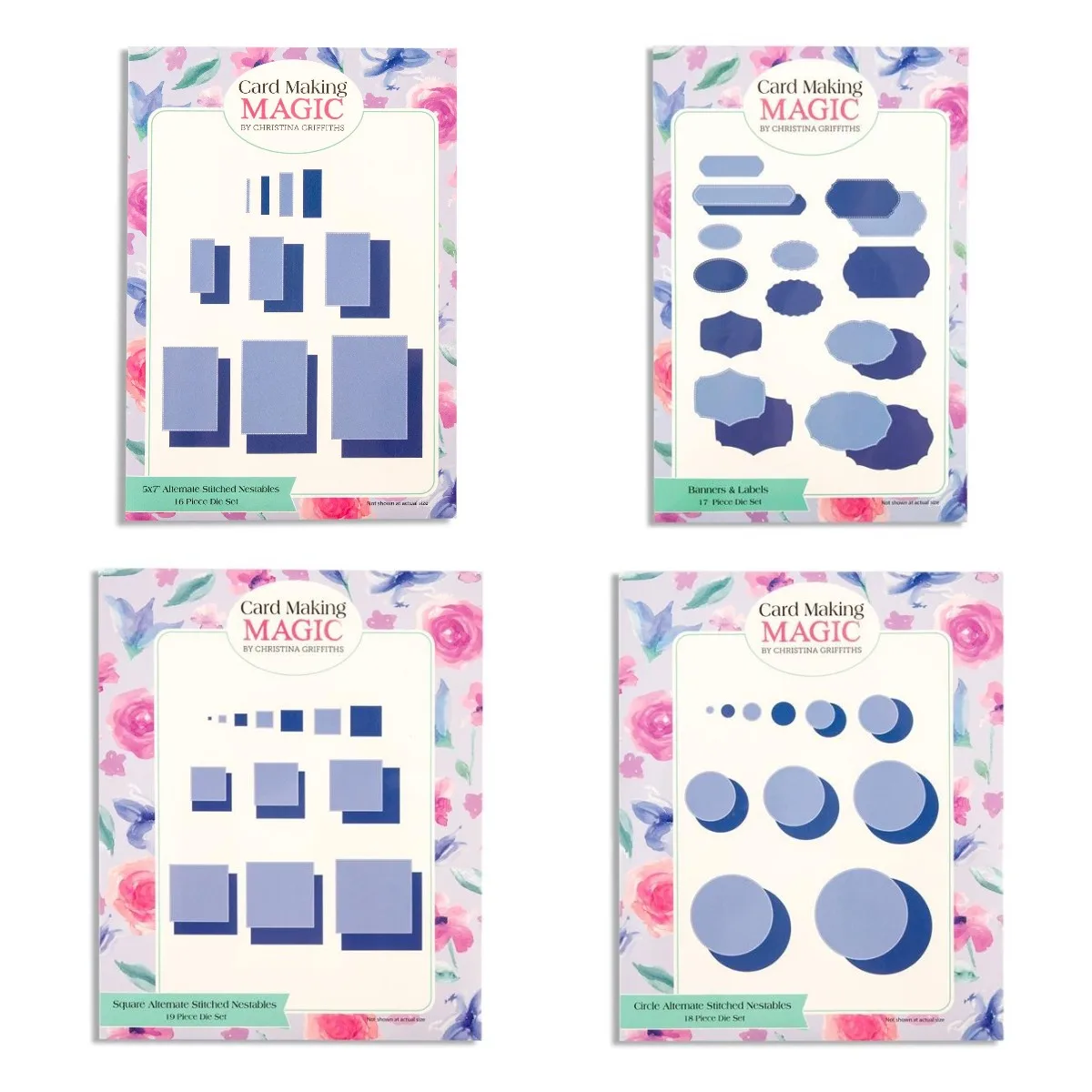 

New Diy Deco Embossing Craft Metal Cutting Dies All Occasion Alternate Stitched Banners & Labels Nestables Square Circle Die Set