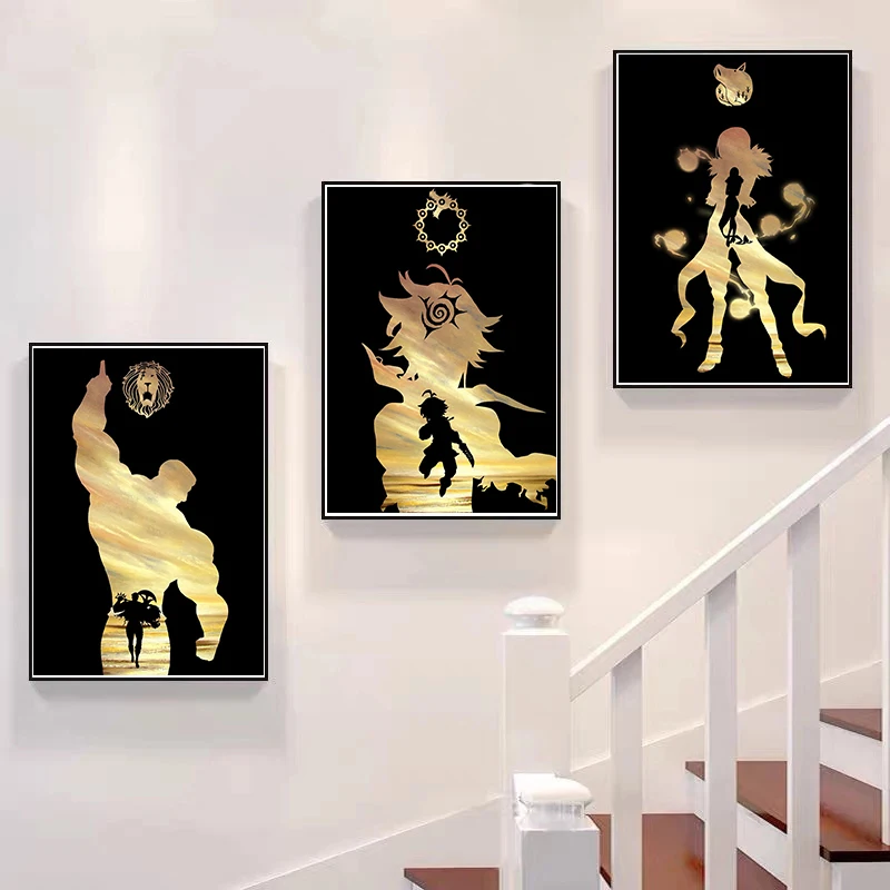 Плакат с аниме-фигуркой семь смертных грехов плакаты эстетический бан/мелиодас