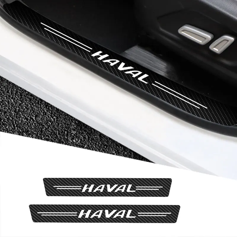 

7Car Door Threshold Scuff Plate Carbon Fiber Sill Protector Stickers For Haval M6 Bigdog H9 F7 H6 Auto Door Entry Pedal Guards