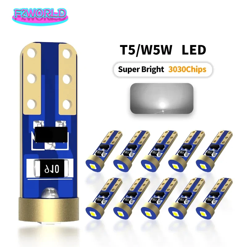 

50 шт. T5 W1.2W W3W 74 яркий чип Cree для интерьера автомобиля 3030 1 SMD СВЕТОДИОДНЫЙ Canbus Авто клин приборной панели индикатор приборной панели лампа
