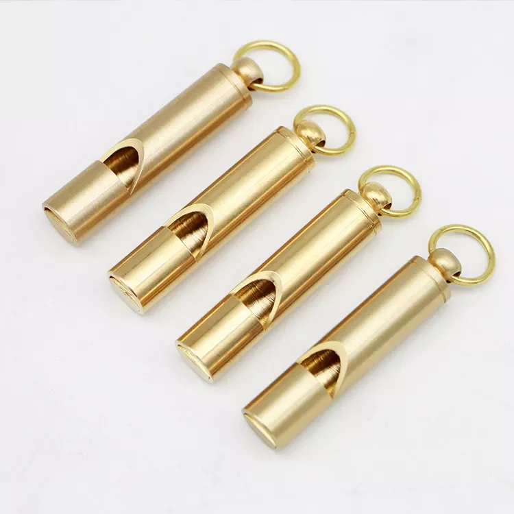 

4pcs/lot Brass Alloy Whistle Outdoor Survival Military Supplies Training Whistle Survival EDC Tools Whistle Key chain