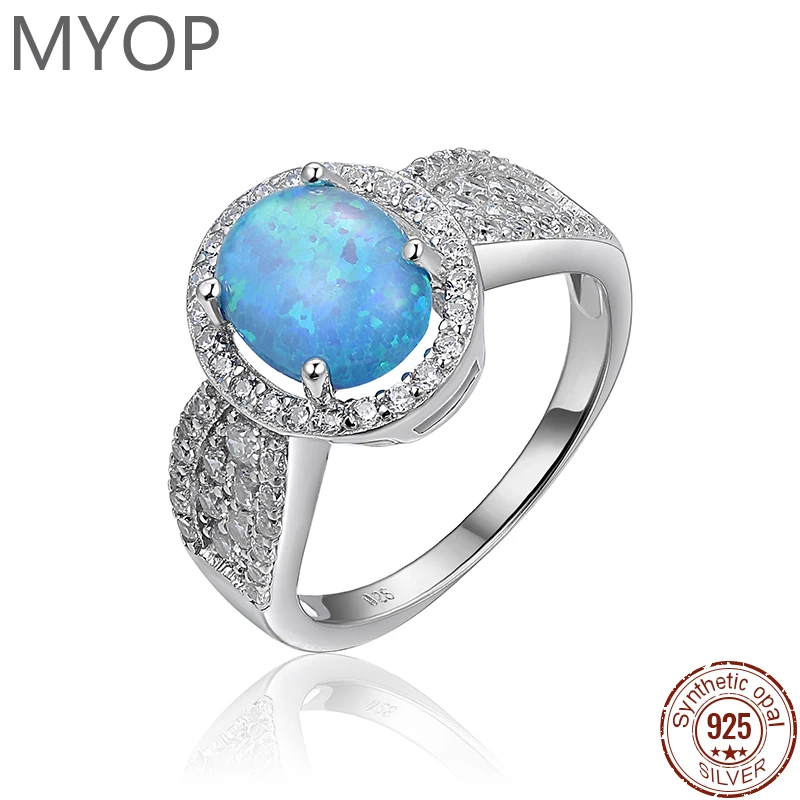 

MYOP Synthetic OPAL Blue Denier Ring,Spirit Rhyme Beauty Free, Elegant And Beautiful Dream Three-Dimensional Aesthetics