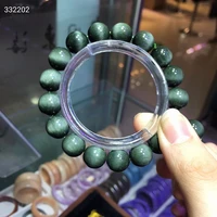 genuine natural green rutilated quartz clear round beads bracelet 10 5mm women men cat eye wealthy stone genuine aaaaaa