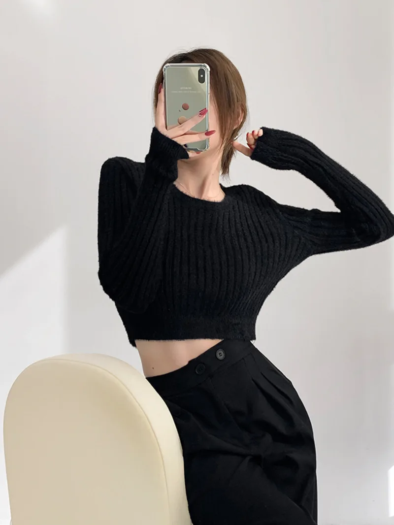 Осень/зима новый вязаный пуловер в европейском и американском стиле с круглым