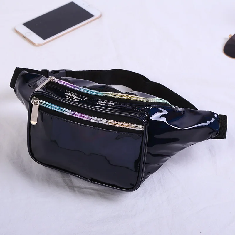 

Waist Packs Silver Fanny Pack for Women Grils Men 80s Rave Festival Belts Holographic Camping Waistbag Travel Running Party