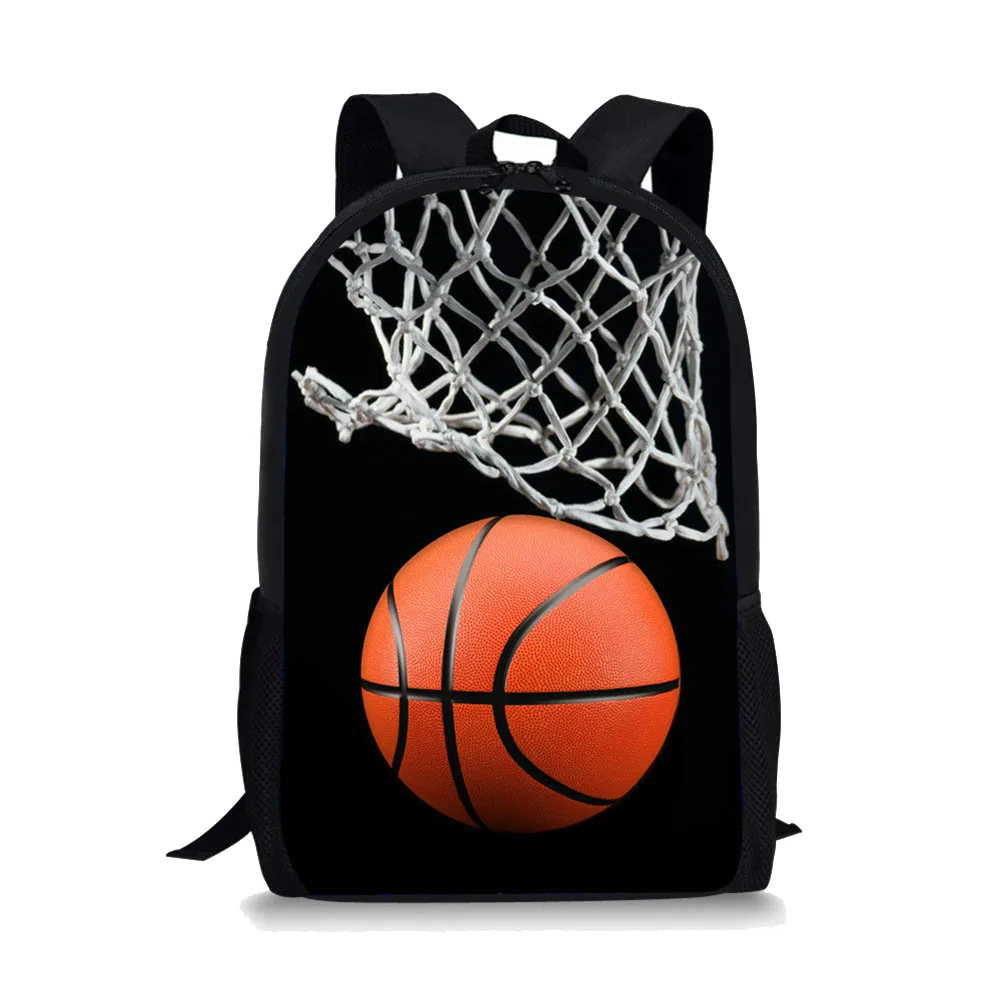 Basketball Print Backpack Portable Casual Outdoor Travel Children's Knapsack Durable Large Capacity School Bags for Girls Boys