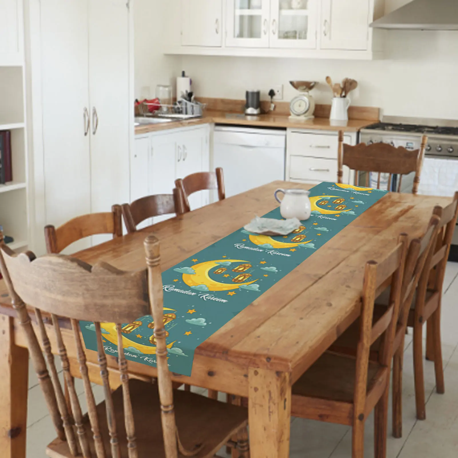 

33x180cm EID Mubarak Table Runner Ramadan Decoration 2022 Tablecloth Ramadan Kareem Eid Al Adha Islamic Muslim Party Gifts