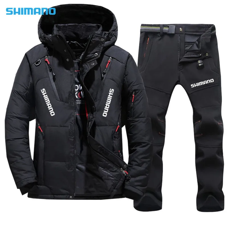 

Зимняя одежда для рыбалки Shimano на белом утином пуху, утепленное теплое пальто, рубашка для рыбалки, одежда для рыбалки, мужской уличный поход...