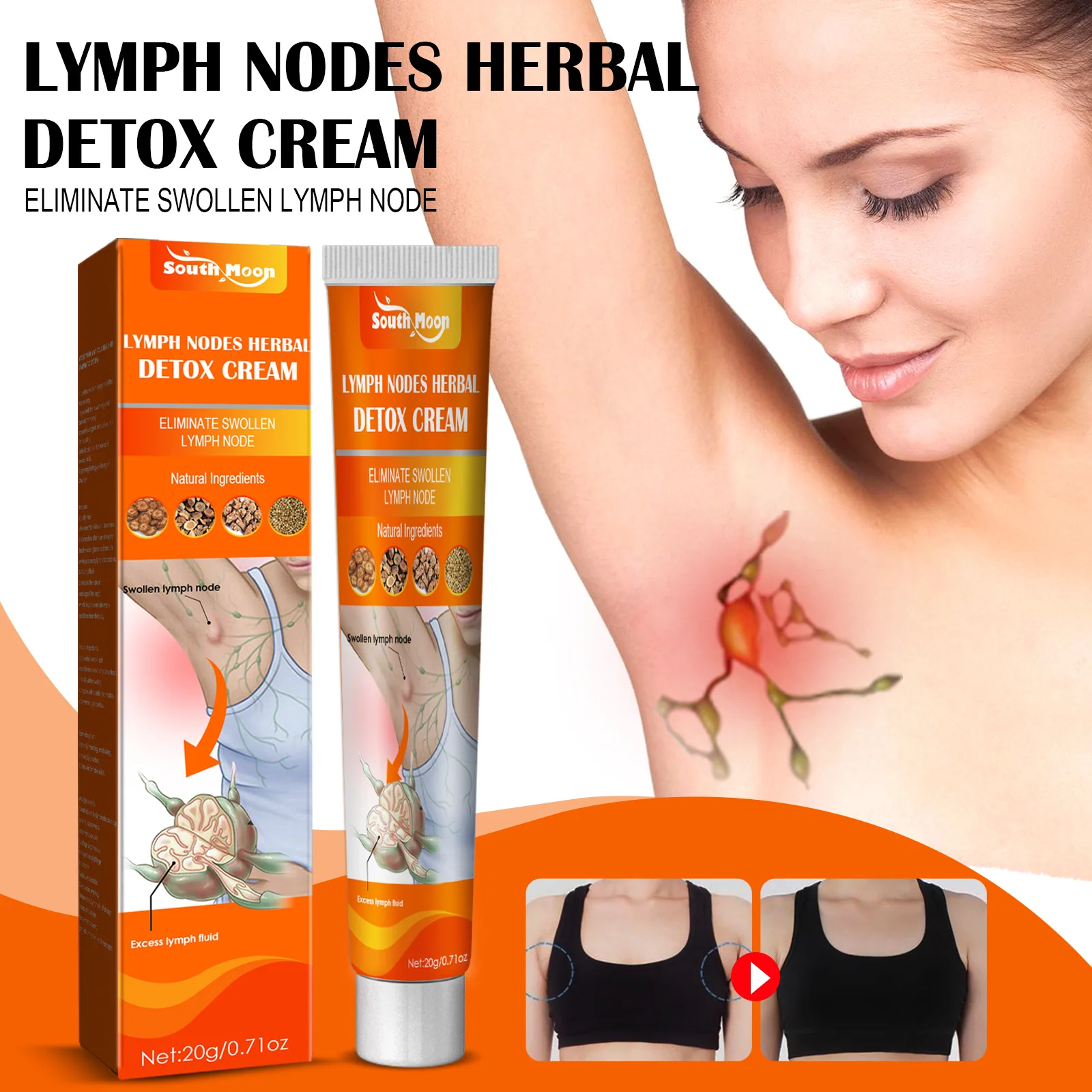 

Lymphatic Detox Cream Remove Underarm Fat Neck Lymph Patch Anti-Swelling Herbs Ointment Armpit Lymph Nodes Medicine Cream