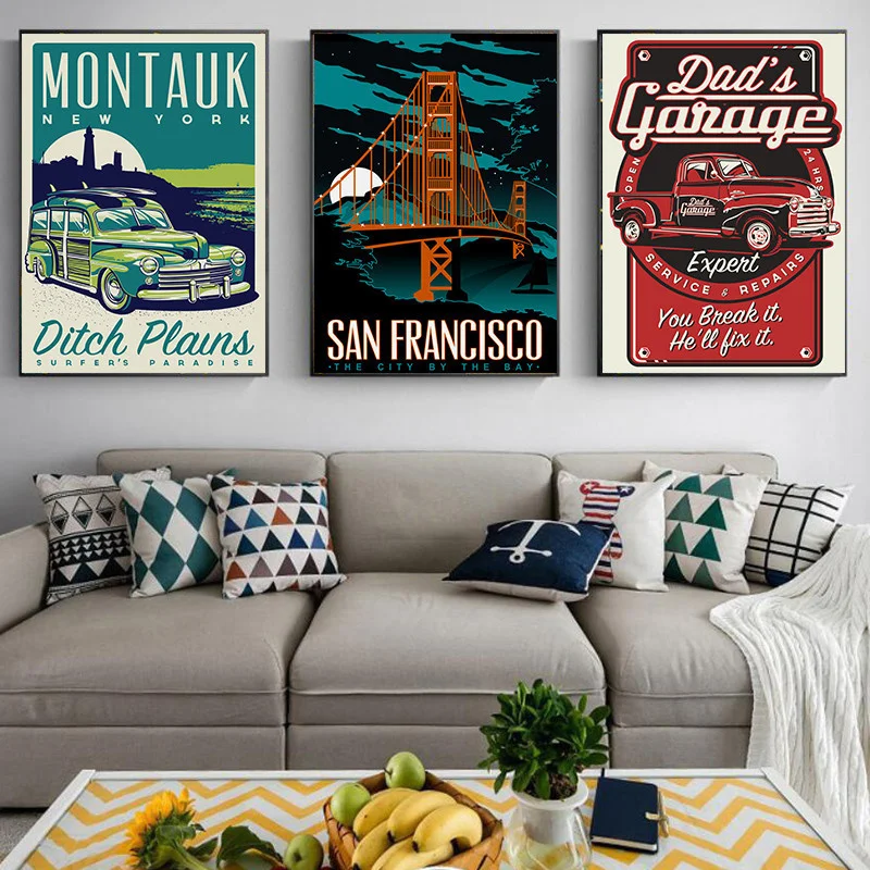 

World Travel City Montauk Hawaii Posters And Prints Canvas Painting Wall Art Picture Vintage Poster Decorative Home Decor