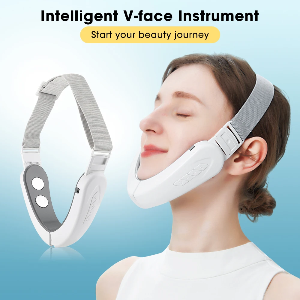 

Facial Lifting Device Micro-current Facial Slimming Vibration Massager Double Chin V Face Shaped Cheek Lift Belt Machine