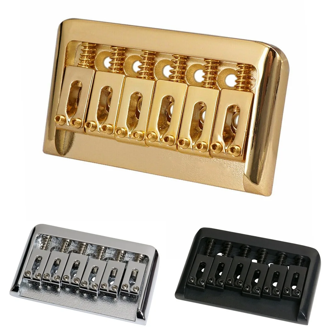 Фото Седло для гитары Hardtail Bridge Fixed Hardtail 6-струнный электрический e для Stratocaster Telecaster ST TL, запасные части для гитары №2