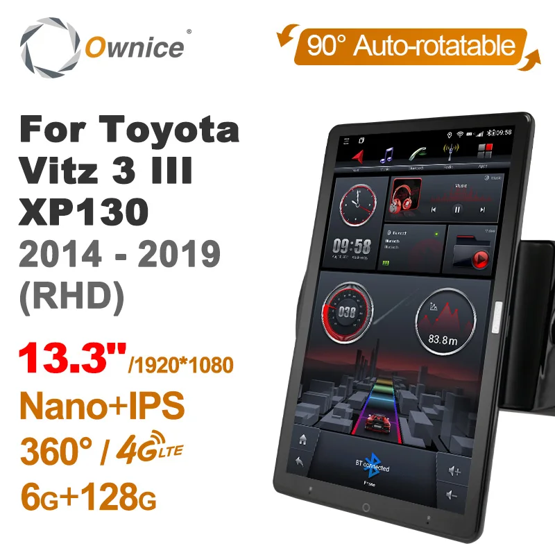 

Автомобильный радиоприемник TS10 Android10.0 Ownice для Toyota Vitz 3 III XP130 2014 - 2019 13,3 ''без DVD, поддержка Quick Charge Nano 1920*1080