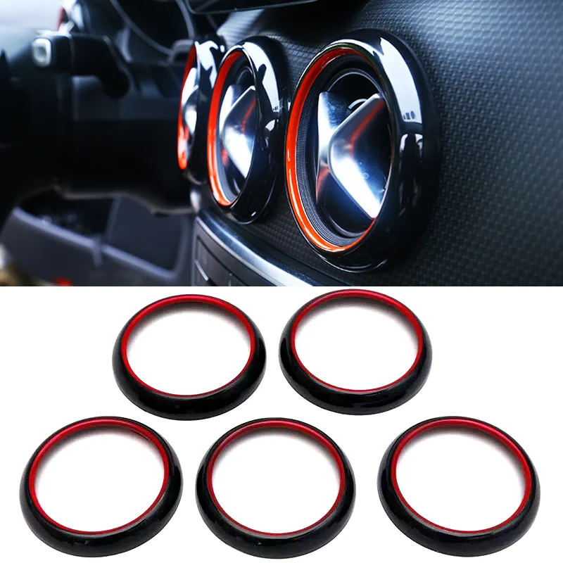 

Double color Car Air Condition Air Vent Outlet Ring Cover Trim Decoration for Mercedes Benz A W176 GLA X156 CLA C117 class